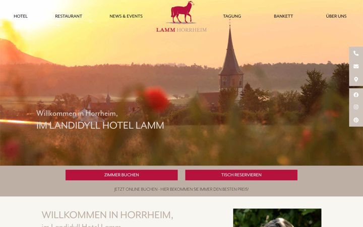 Screenshot of hotel-lamm-horrheim.de