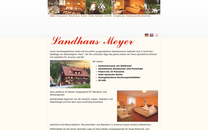 Screenshot of hotel-landhaus-meyer.de