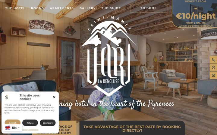 Screenshot of hotel-larencluse.com