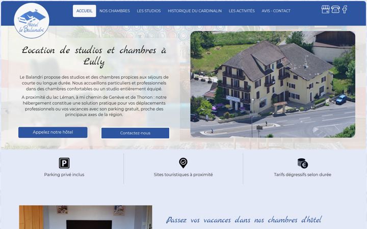 Screenshot of hotel-lebalandri.fr