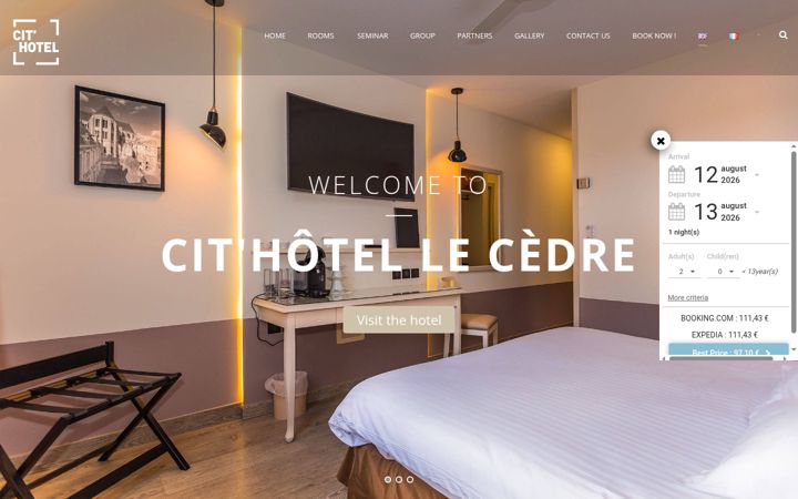 Screenshot of hotel-lecedre.com