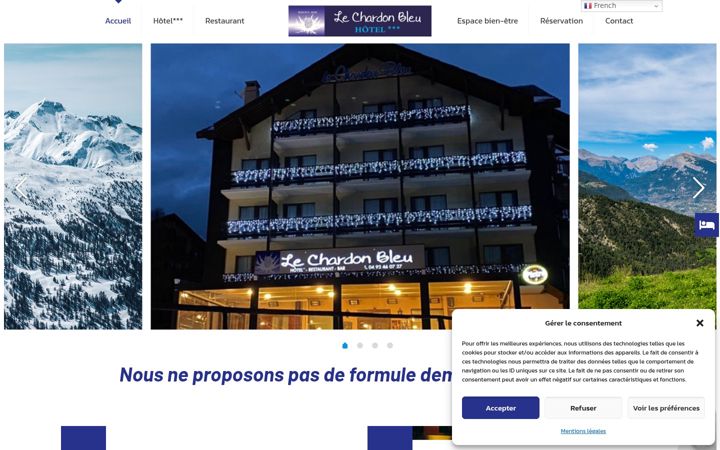 Screenshot of hotel-lechardonbleu-risoul.com