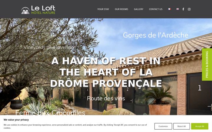 Screenshot of hotel-leloft.fr