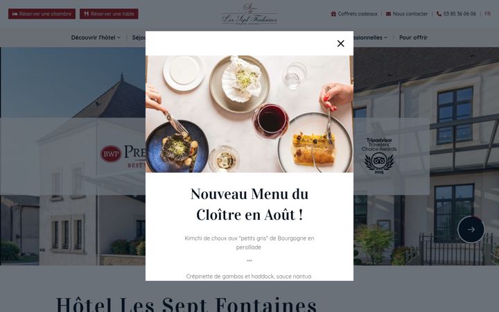 Screenshot of hotel-les7fontaines.com
