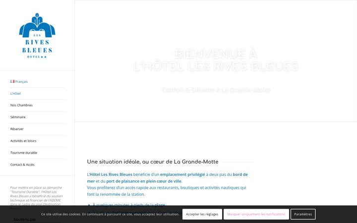 Screenshot of hotel-lesrivesbleues.com