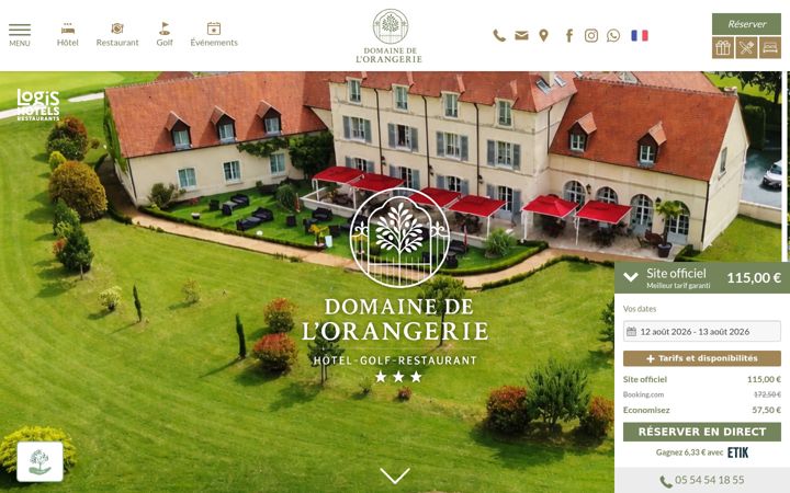 Screenshot of hotel-lorangerie.fr