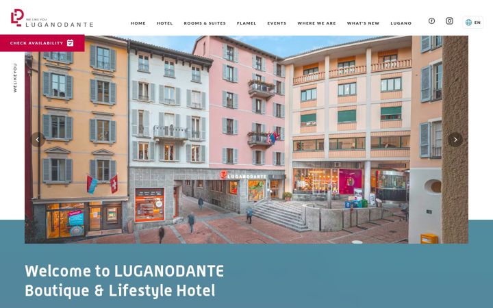 Screenshot of hotel-luganodante.com