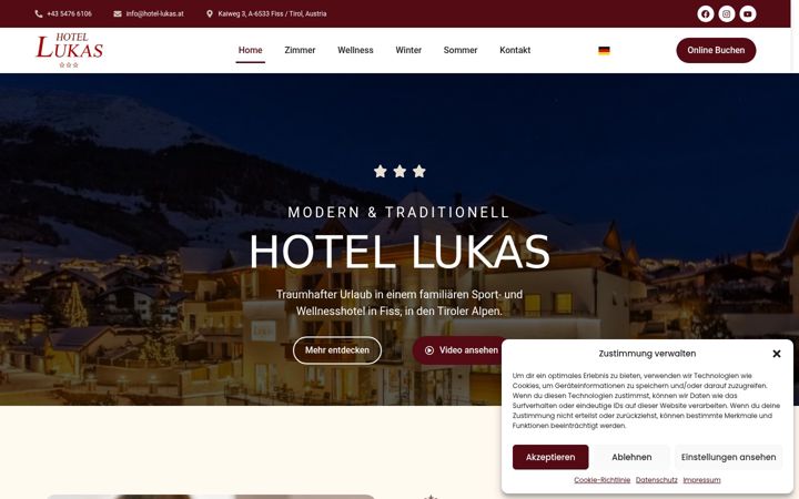 Screenshot of hotel-lukas.at