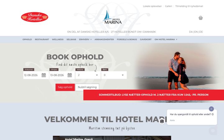 Screenshot of hotel-marina.dk