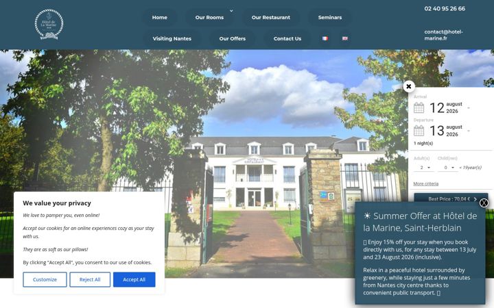 Screenshot of hotel-marine.fr