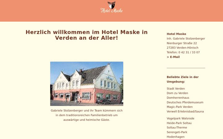 Screenshot of hotel-maske.de