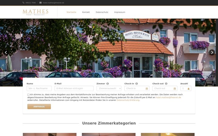 Screenshot of hotel-mathes.de