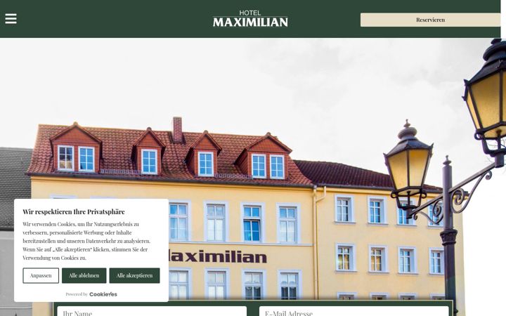 Screenshot of hotel-maximilian-zeitz.de