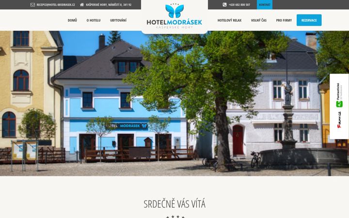 Snímek obrazovky hotel-modrasek.cz
