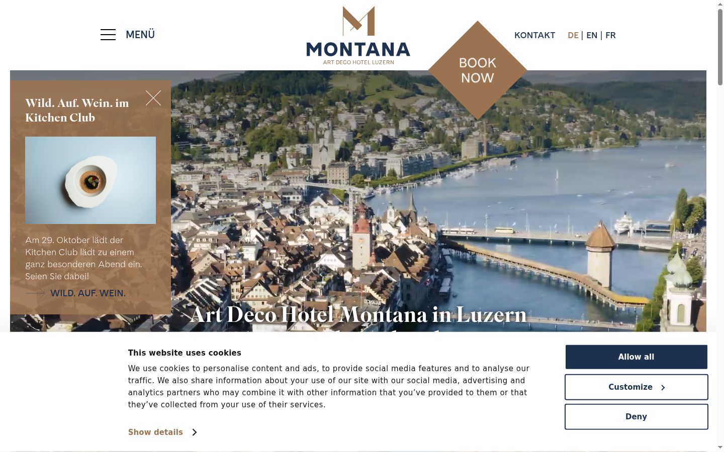 Screenshot of the consent banner shown before any interaction