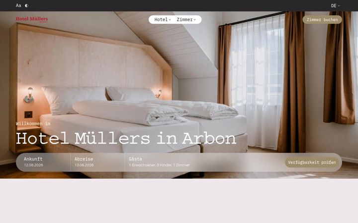 Screenshot of hotel-muellers.ch