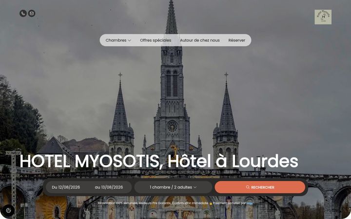 Screenshot of hotel-myosotis-lourdes.com