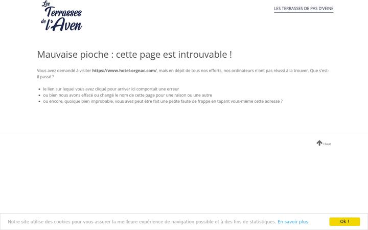 Screenshot of hotel-orgnac.com