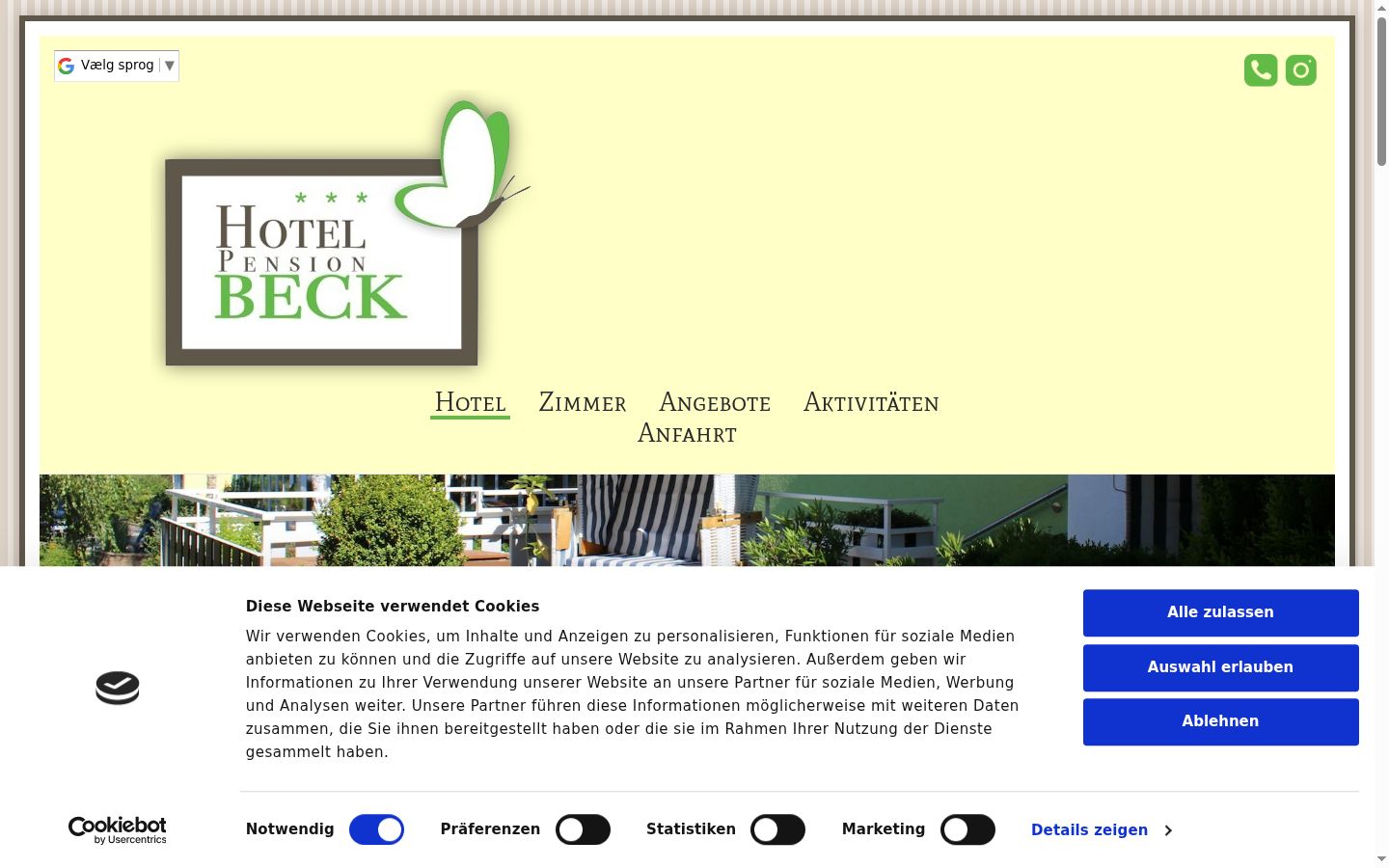 Screenshot of the consent banner shown before any interaction