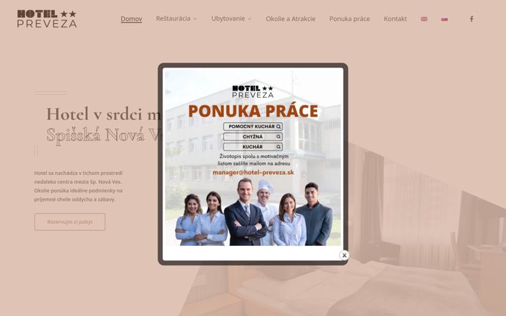 Screenshot of hotel-preveza.sk