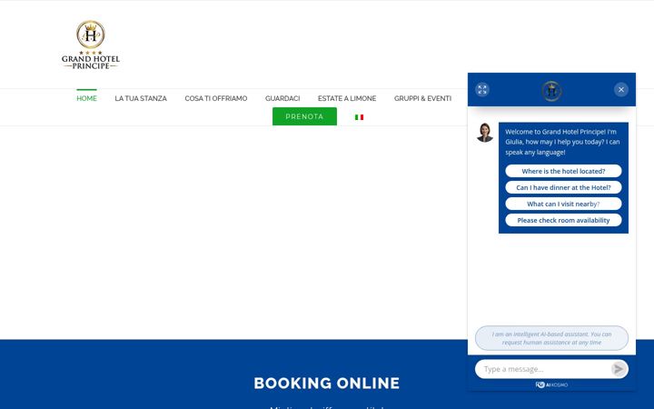 Screenshot of hotel-principe-limone.it