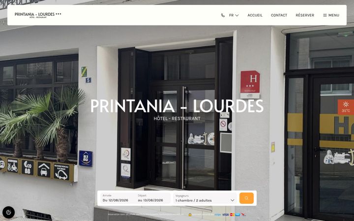 Screenshot of hotel-printania-lourdes.fr
