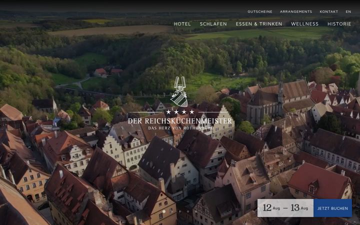 Screenshot of hotel-reichskuechenmeister-rothenburg.de