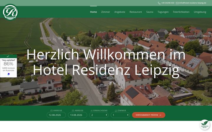 Screenshot of hotel-residenz-leipzig.de