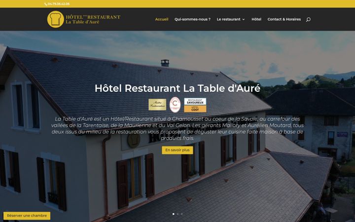 Screenshot of hotel-restaurant-latabledaure.fr
