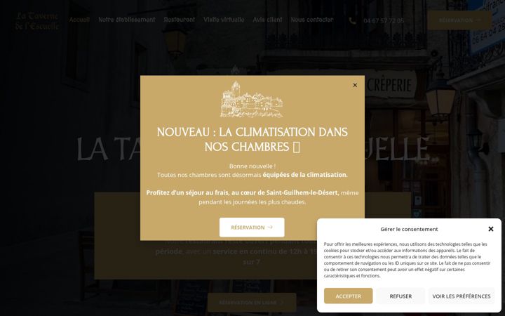 Screenshot of hotel-restaurant-saintguilhemledesert.com