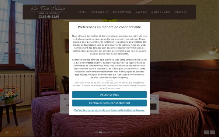 Screenshot of hotel-restaurant-trois-maures.fr