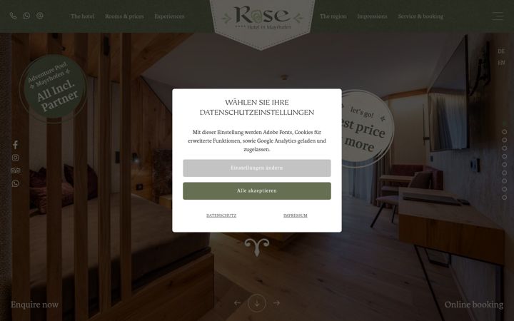 Screenshot of hotel-rose.at