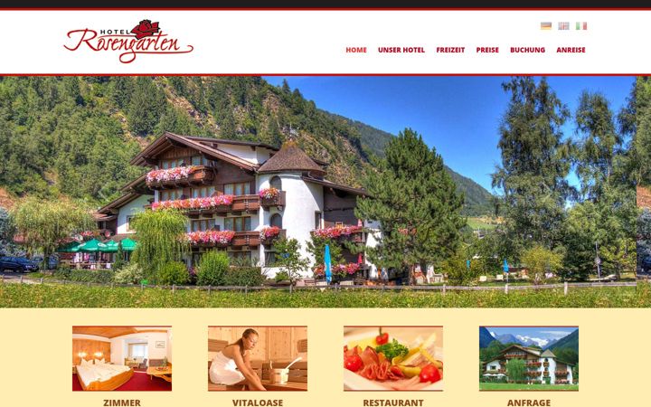 Screenshot of hotel-rosengarten.com