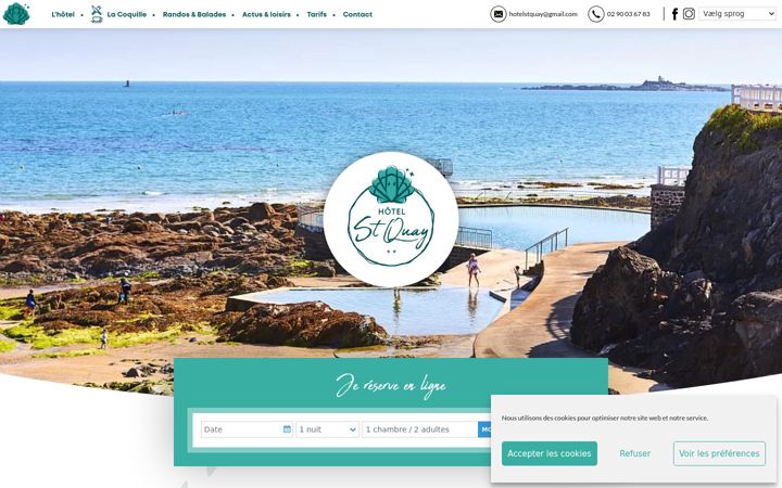 Screenshot of hotel-saint-quay.fr