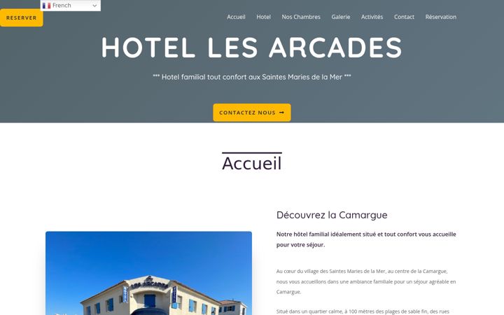 Screenshot of hotel-saintesmariesdelamer.com