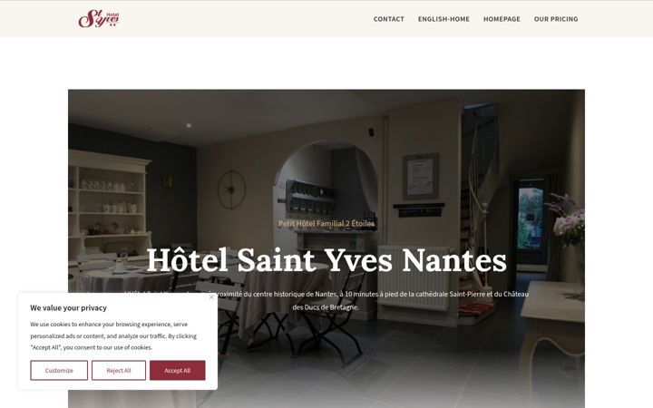 Screenshot of hotel-saintyves.fr
