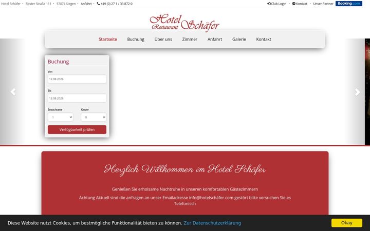 Screenshot of hotel-schaefer.de