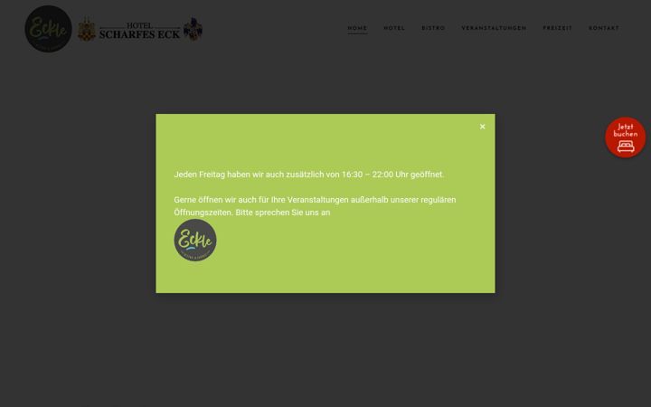Screenshot stránky hotel-scharfes-eck.com