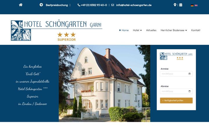 Screenshot of hotel-schoengarten.de
