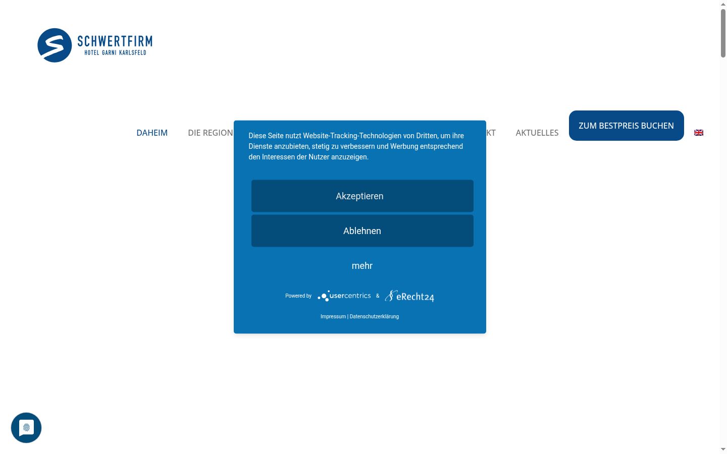 Screenshot del banner di consenso mostrato prima di qualsiasi interazione