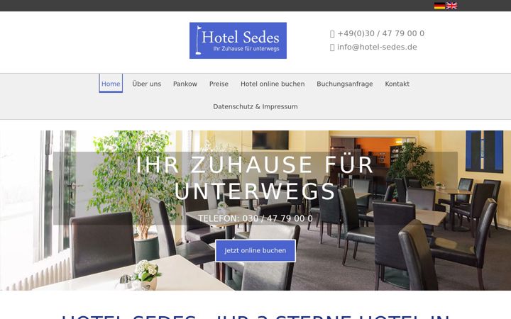 Screenshot of hotel-sedes.de