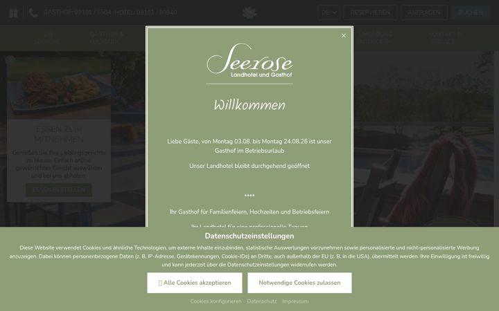 Screenshot of hotel-seerose.de