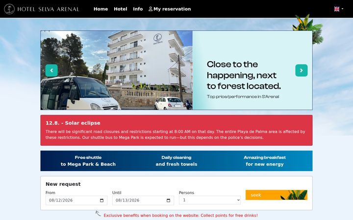 Screenshot of hotel-selva-arenal.es