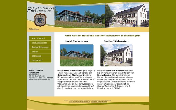 Screenshot of hotel-siebenstern.de