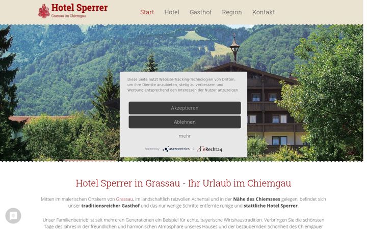 Screenshot of hotel-sperrer.de