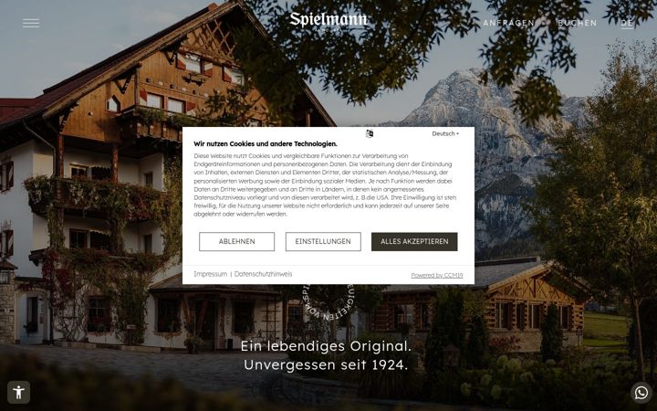 Screenshot of hotel-spielmann.com