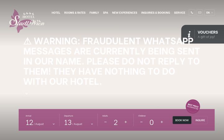 Screenshot of hotel-stadt-wien.com