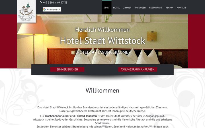 Screenshot of hotel-stadt-wittstock.de