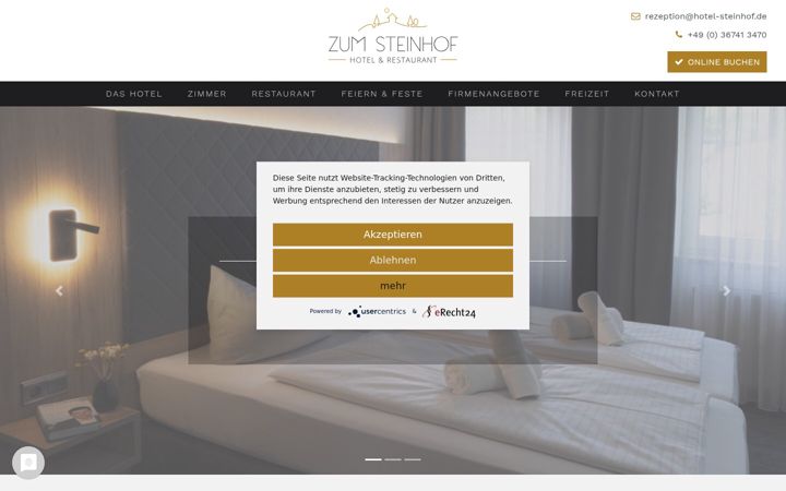 Screenshot of hotel-steinhof.de