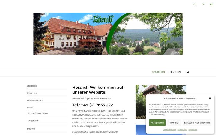 Screenshot of hotel-straub.de
